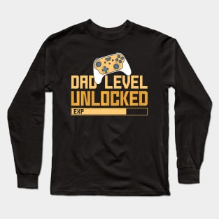 Mens Father's Day Gamer Dad Video Game Dad Level Unlocked Long Sleeve T-Shirt